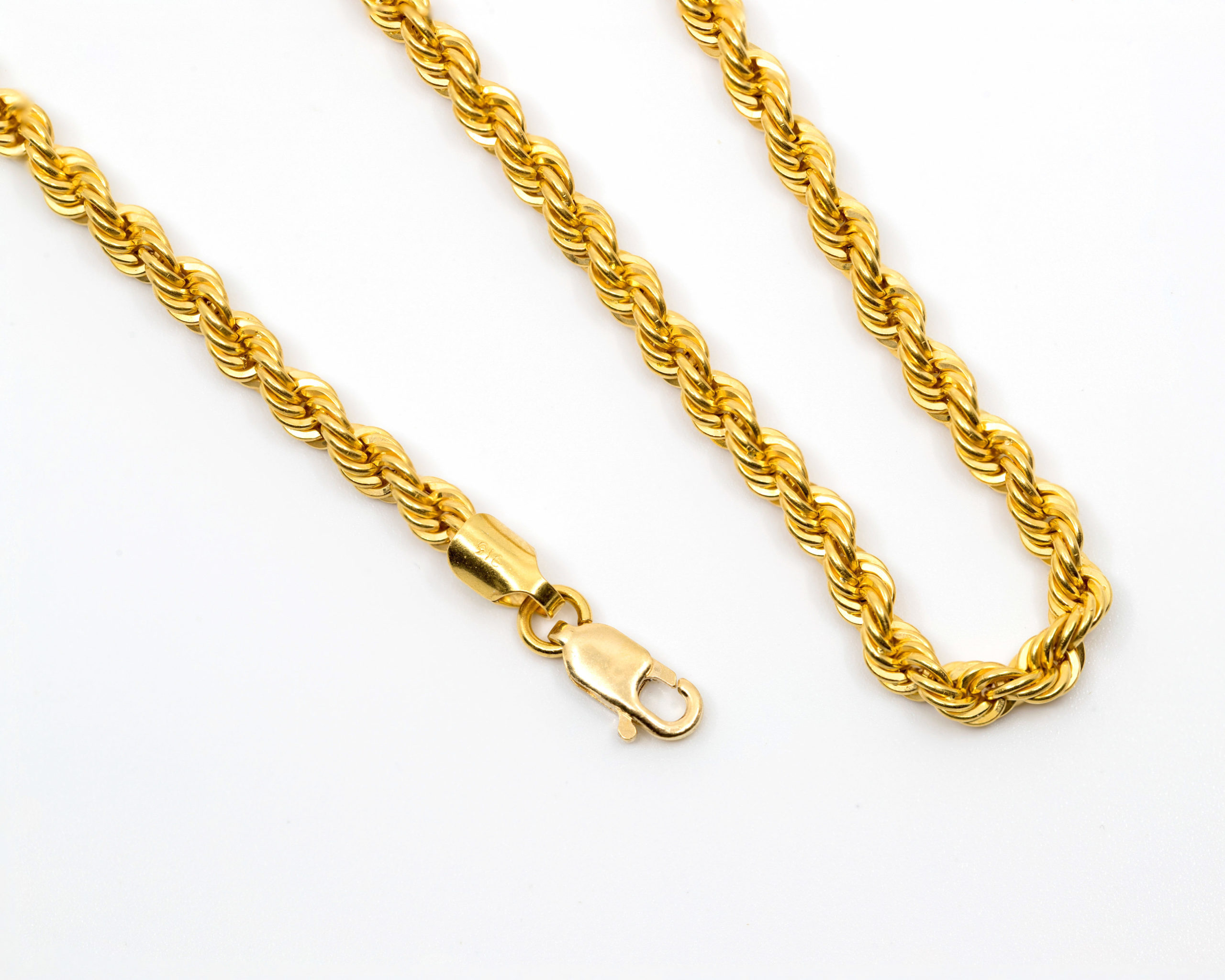 22kt Yellow Gold Hollow Rope Chain – Zaveri Jewelers