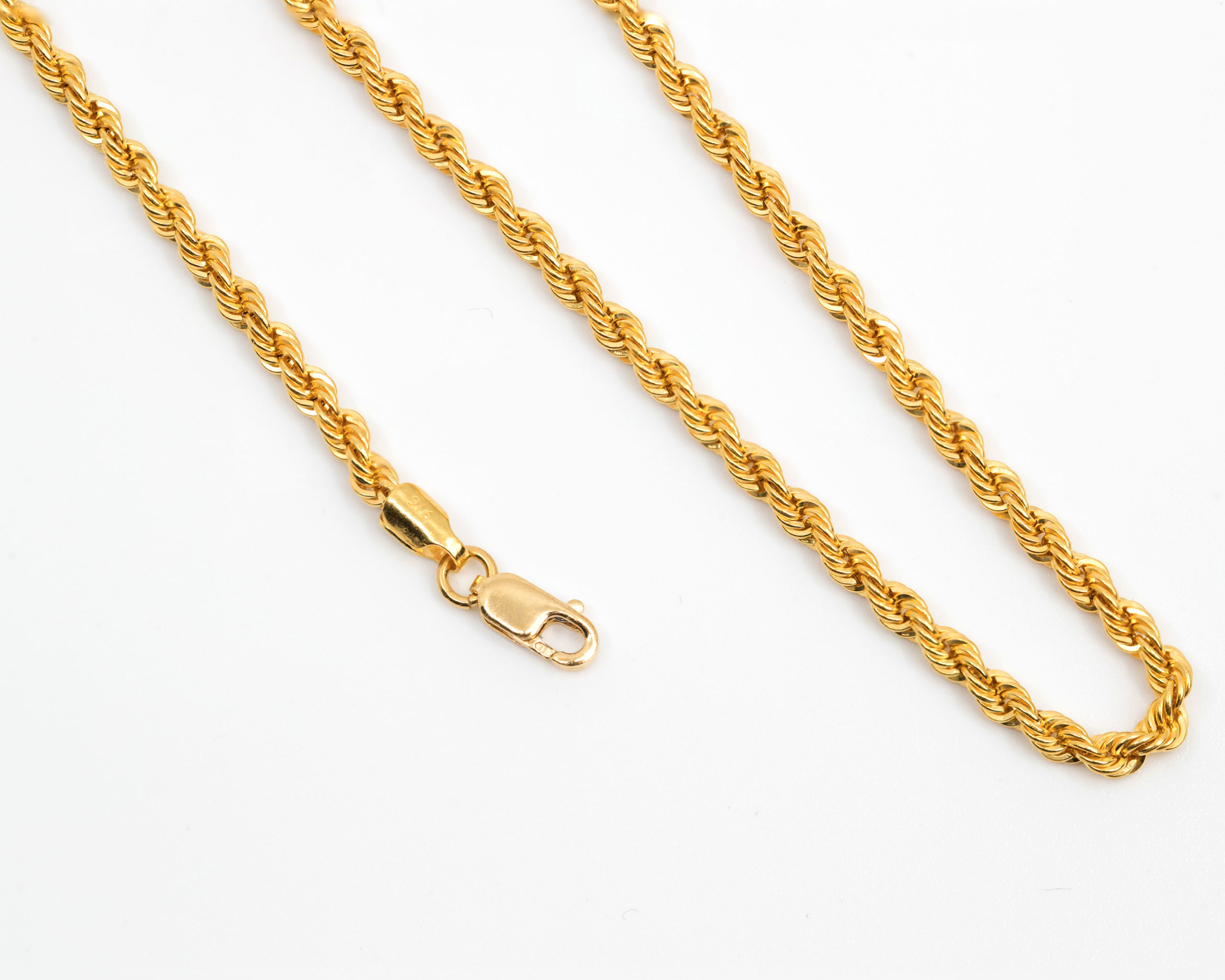 22kt Hollow Rope Chain – Zaveri Jewelers